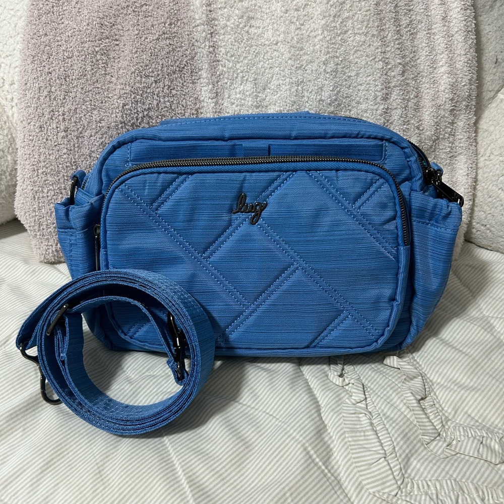 Lug Boomer Brushed Marina Crossbody Bag EUC